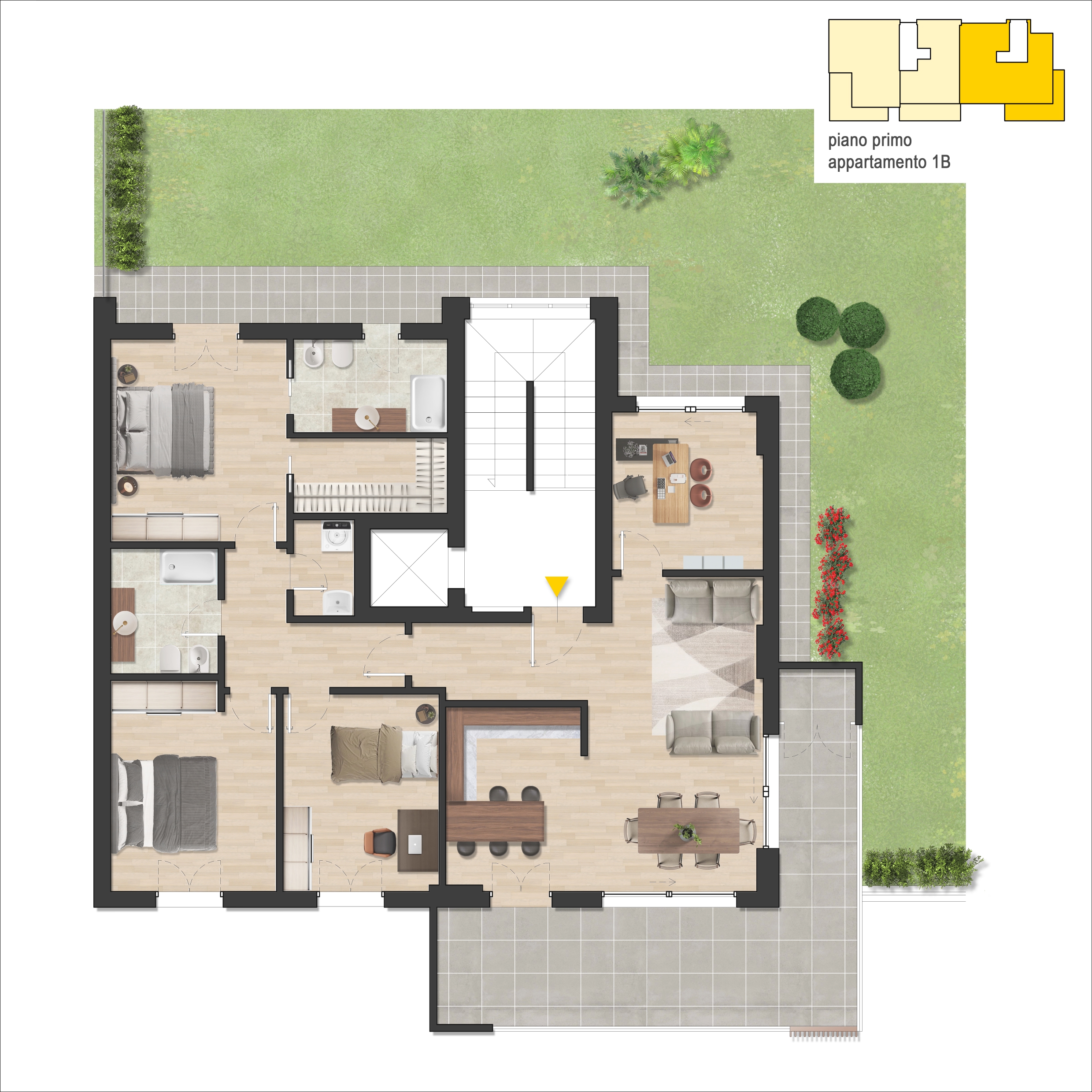 planimetria Residenza del Sole Corciano appartamento 1B primo piano